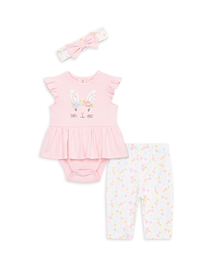 Little Me Girls' Bunny Cotton Skirted Bodysuit, Pants, & Headband Set - Baby