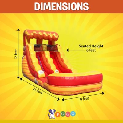  Inflatable Water Slide (Without Blower) - 21' x 9' x 12' Backyard Inflatable Slide for Summer Fun - Slide with Water Pool for Kids