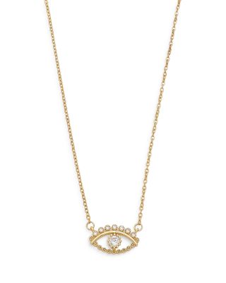 Ettika - All Knowing Eye Crystal & 18k Gold Plated Necklace, 16" + 5" extender