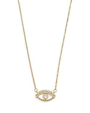 All Knowing Eye Crystal & 18k Gold Plated Necklace, 16 + 5 extender