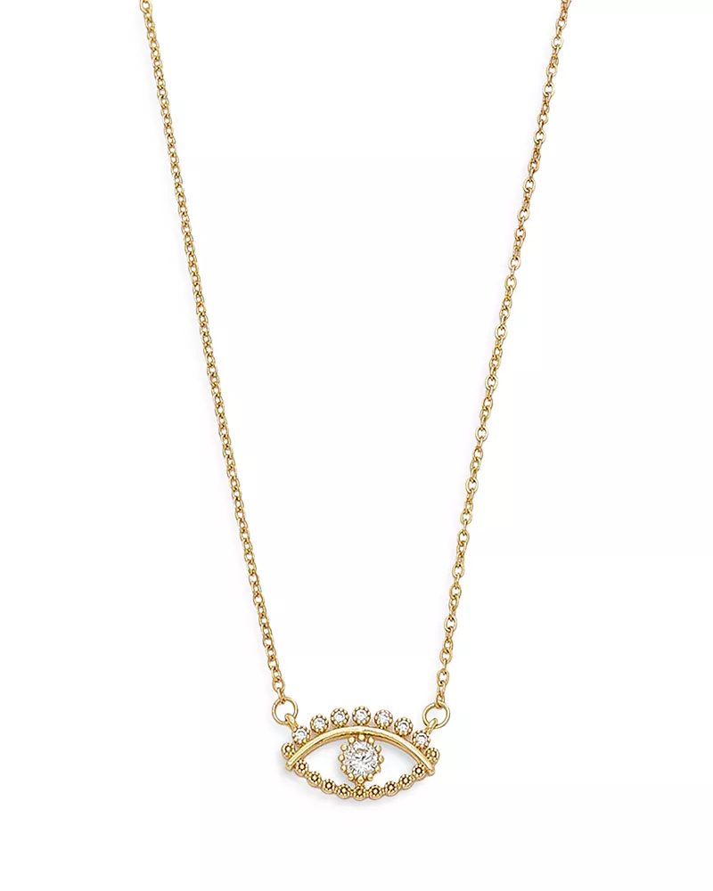 Ettika All Knowing Eye Crystal & 18k Gold Plated Necklace, 16 + 5 extender