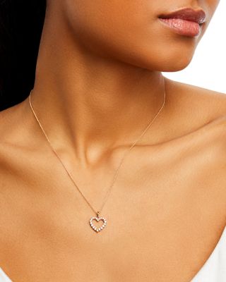 Diamond Classic Heart Pendant Necklace in 14K Yellow Gold, 0.25 tcw