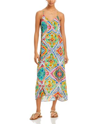 Echo - Lisbon Silk Tile Print Midi Dress