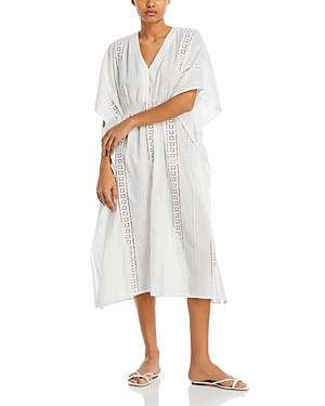 Shop Echo Eyelet Caftan Swim Cover-up In White