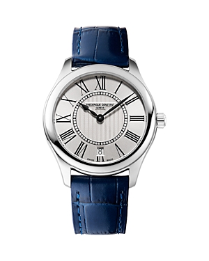 Frederique Constant Classics Quartz Watch, 36mm In Silver/blue