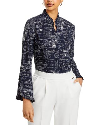 T Tahari - Band Collar Blouse