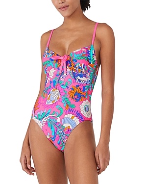 kate spade new york Tie Front One Piece Swimsuit