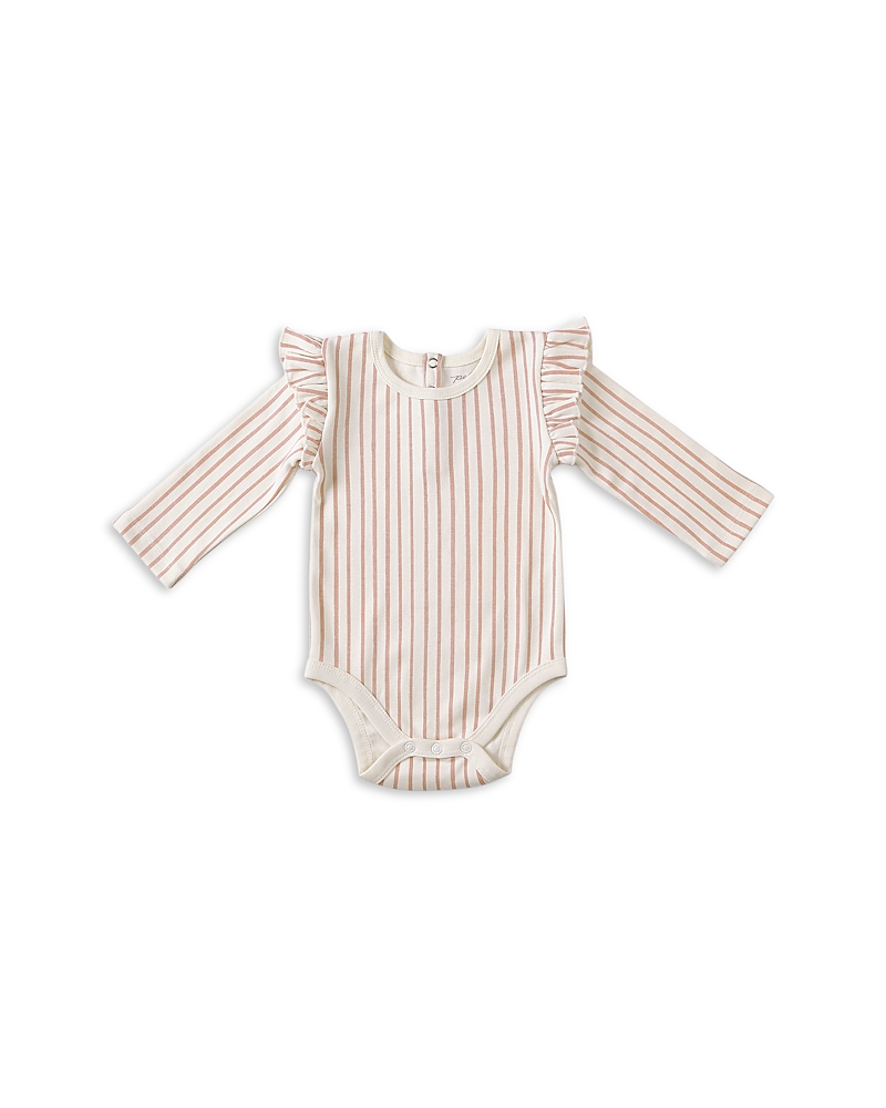 Pehr Unisex Stripes Away Long Sleeve Bodysuit - Baby In Peony
