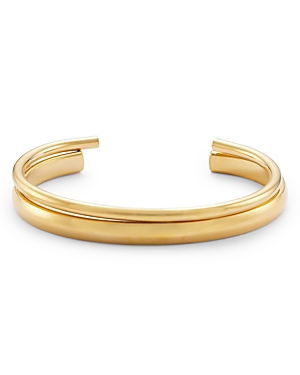Shashi Cuff Bracelets in 18K Yellow Gold Plated, Set of 2