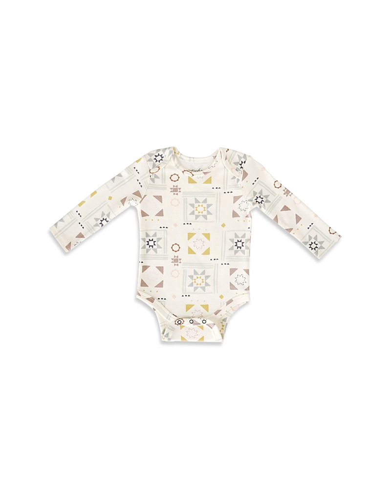 Pehr Unisex Patchwork Cotton Printed Long Sleeve Bodysuit - Baby In Patchwork