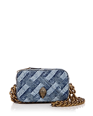 Kurt Geiger Small Kensington Denim Camera Crossbody Bag In Navy