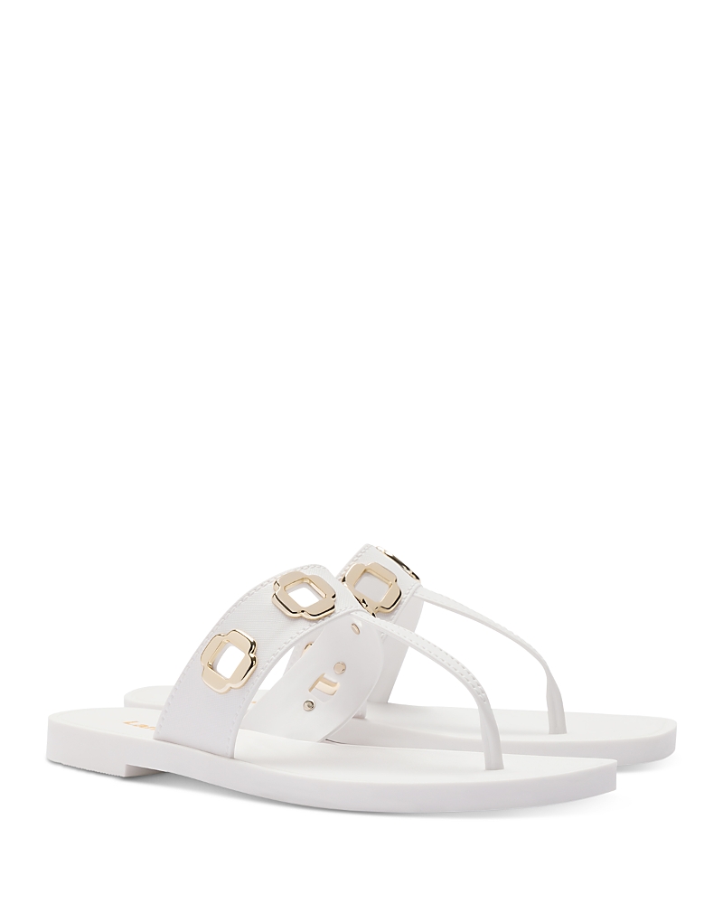 Larroude Milan Jelly Thong Sandal In White