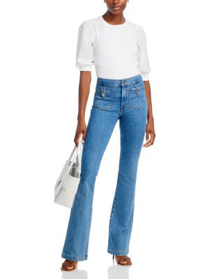 Puff Sleeve Crewneck Cotton Tee