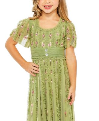 Girls Ruffle Flutter Sleeve Floral Mini Dress - Little Kid, Big Kid