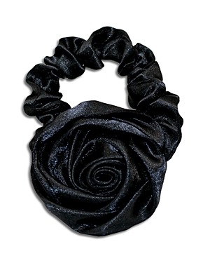 Shop Emi Jay Rosette Scrunchie In Noir