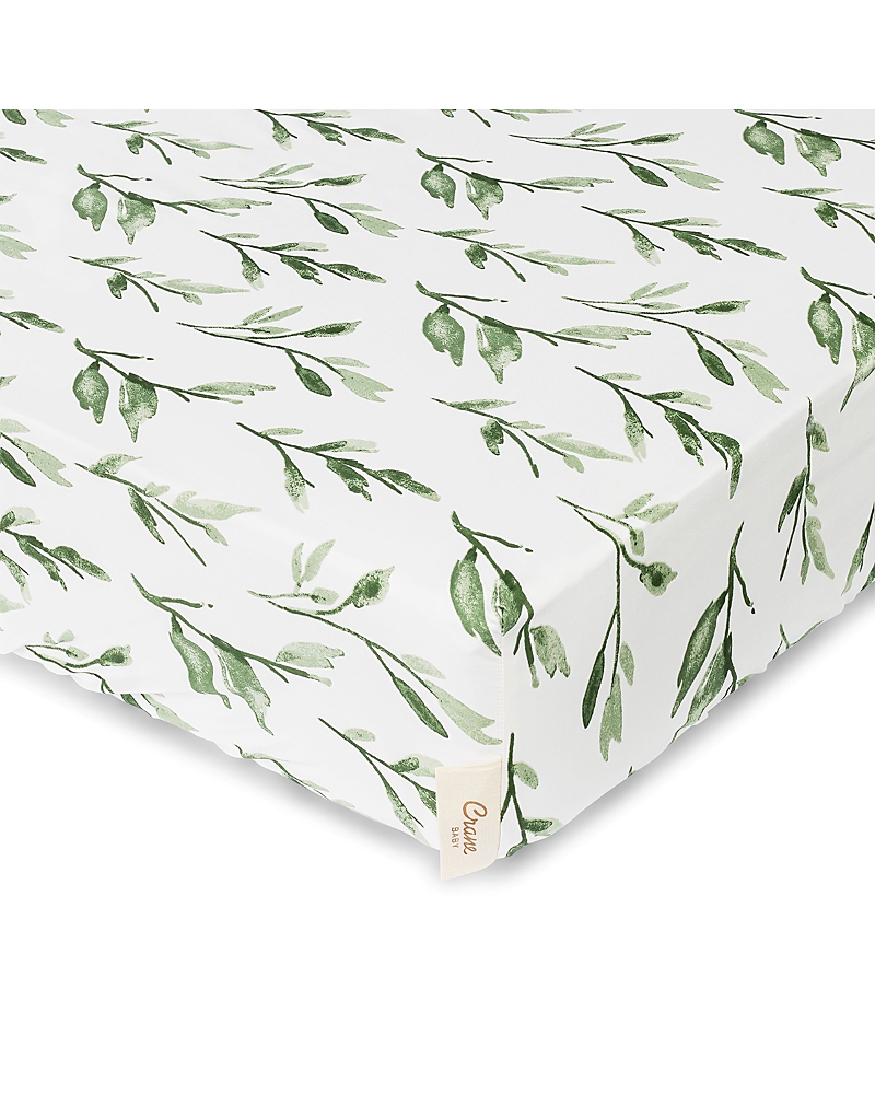 Crane Baby Parker Crib Fitted Sheet In Leaf