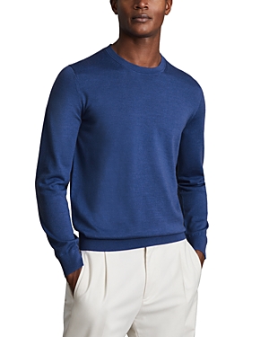 Reiss Wessex Wool Crewneck Sweater In Lapis Blue