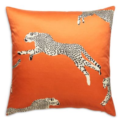 Leaping Cheetah Decorative Pillow, 22" x 22"