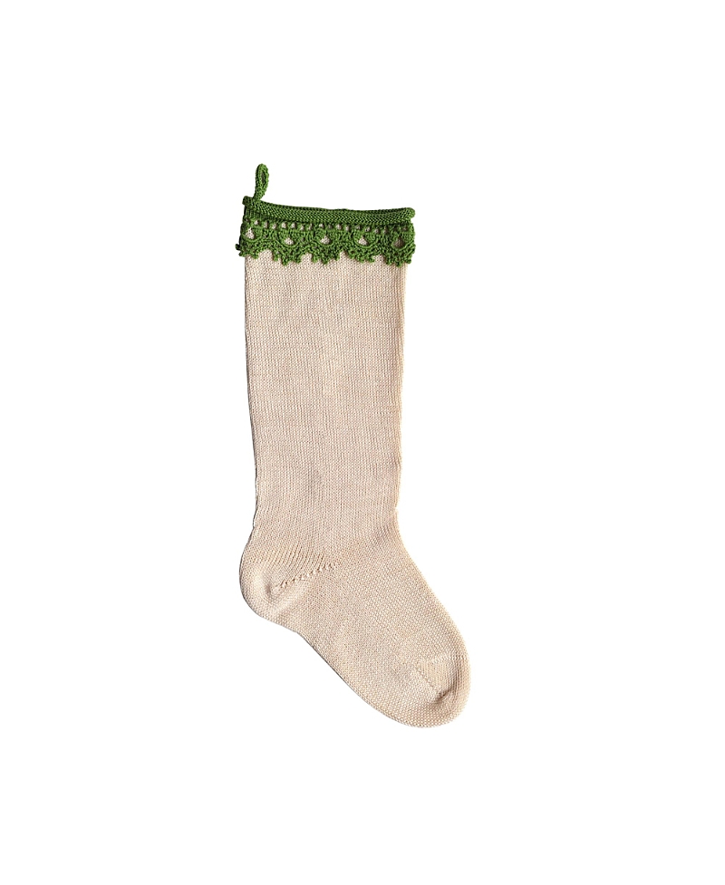 Melange Collection Boho Stocking In Light Beige