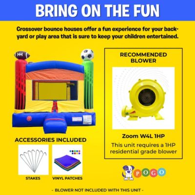  Premium Inflatable Bounce House (Without Blower) - 13 x 12 x 14.5 Foot - Deluxe Castle Big Crossover Inflatable Bouncy House Jumper Unit for Kids