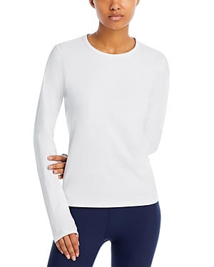 Aqua Long Sleeve Yoga Top With Thumbholes - 100% Exclusive In White
