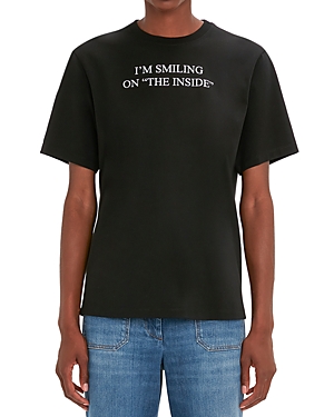 Victoria Beckham Slogan Cotton T-shirt In Black