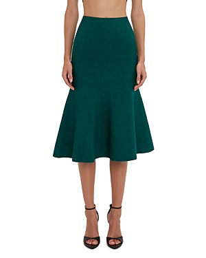 Shop Victoria Beckham Vb Body Flared Skirt In Green