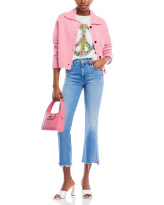 The Insider High Rise Crop Step Fray Bootcut Jeans in Out Of The Blue