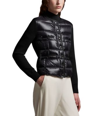 Snap Front Wool Puffer Cardigan