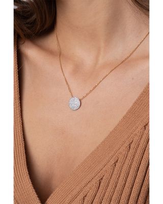 14K Yellow Gold Diamond Infinity Necklace, 16-18"