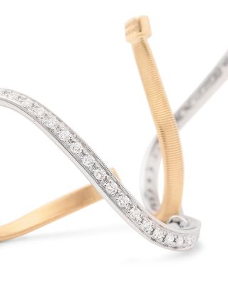 18K White & Yellow Gold Marrakech Diamond Small Twist Hoop Earrings