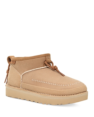 Shop Ugg Women's Ultra Mini Crafted Shearling Lined Booties In Sand