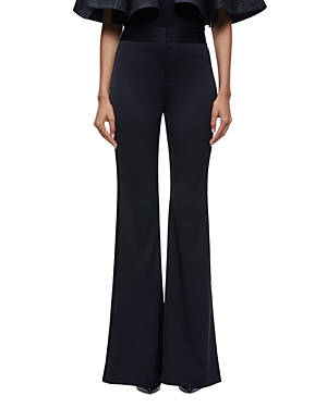 Alice And Olivia Deanna High Rise Slim Bootcut Trousers In Black