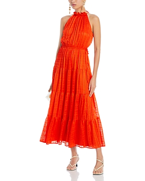 Aqua Tiered Chiffon Dress - 100% Exclusive In Red Orange