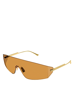Shop Bottega Veneta Light Ribbon Mask Metal Sunglasses, 99mm In Orange Solid