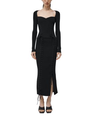 Simkhai Daphane Side Lace-up Top In Black