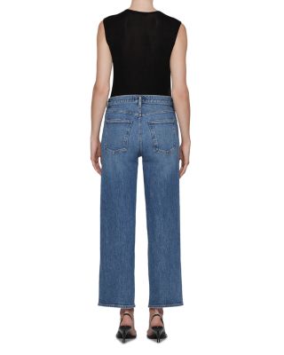 Harper Mid Rise Wide Ankle Jeans in Moor