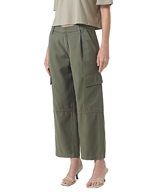 Shop Agolde Jericho Cotton Cargo Pants In Fatigue (med Brown)
