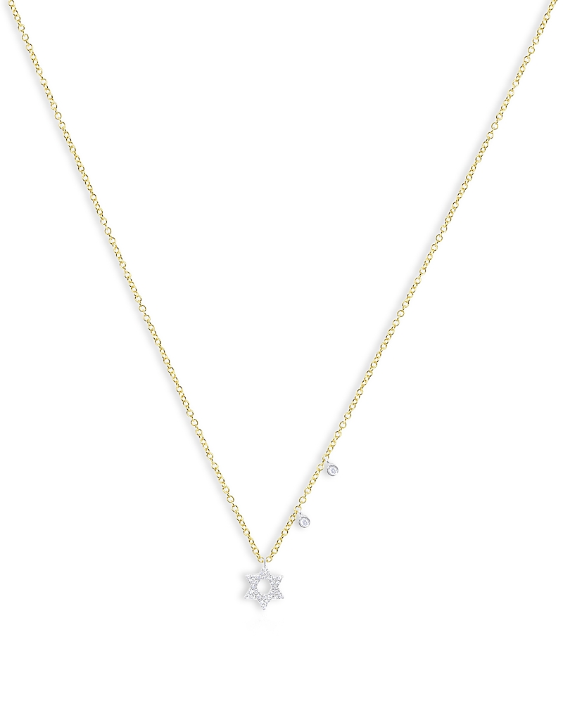 Meira T 14K White & Yellow Gold Diamond Star of David Pendant Necklace, 18