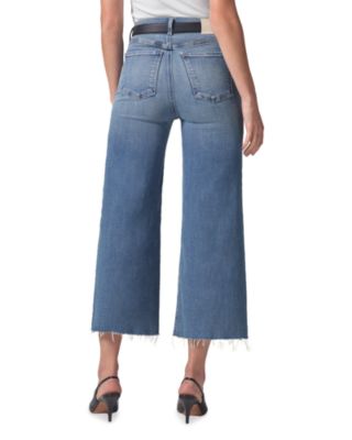 Cropped Wide Leg Jeans in Blue