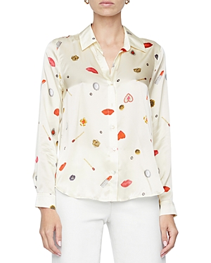 Shop L Agence L'agence Tyler Silk Blouse In Champagne