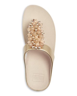 Women&#39;s Fino Embellished Wedge Thong Sandals