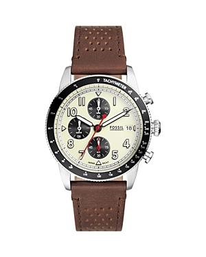 Shop Fossil Sport Tourer Chronograph, 42mm In Cream/brown