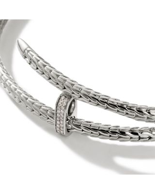 Sterling Silver Diamond Pav&eacute; Spear Coil Choker