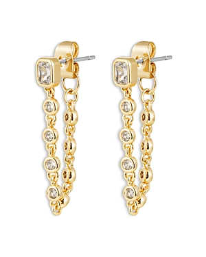 Shop Luv Aj The Chloe Chain Stud Earrings In Gold