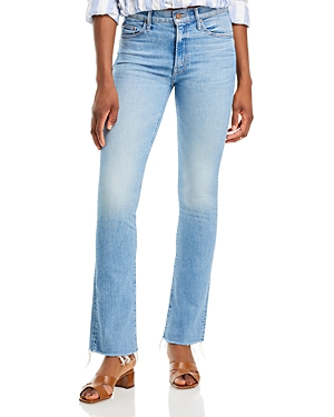 Shop Mother The Insider Sneak Fray High Rise Straight Jeans In Love On The Beat