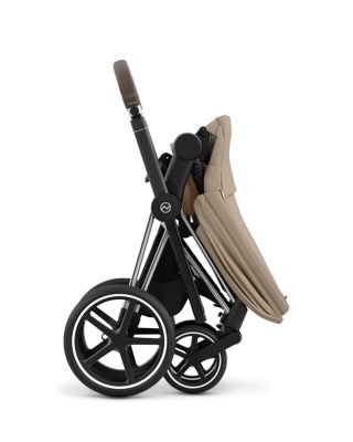 PRIAM 4 Stroller – Chrome Frame with Brown Handle