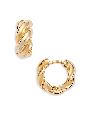 Shop Shashi Textured Hoop Earrings In Gold