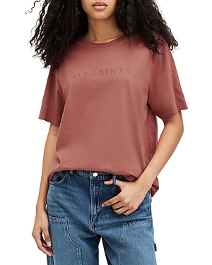Shop Allsaints Pippa Bf Tee In Rich Pink
