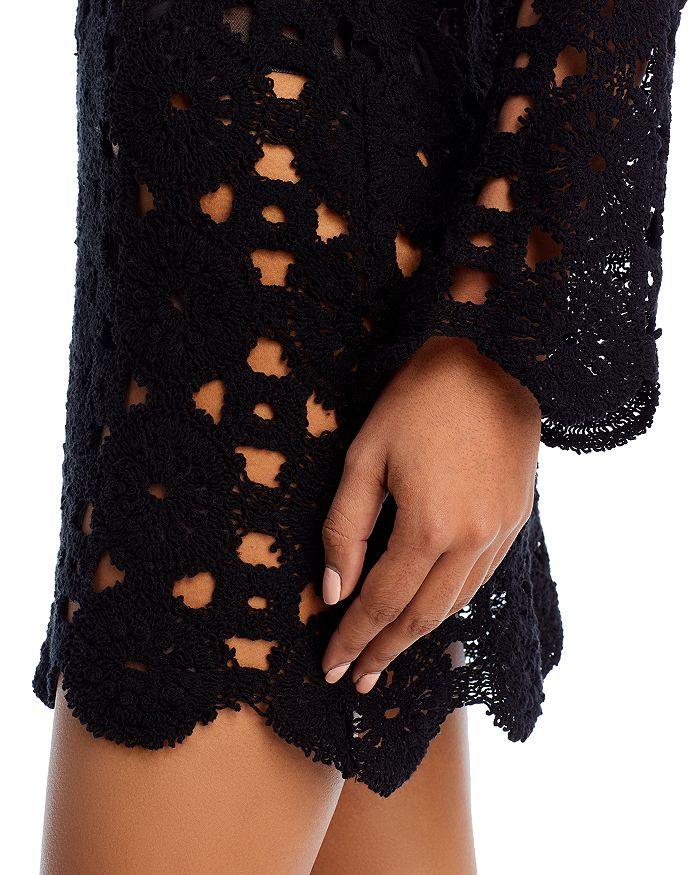 Shop Aqua Swim Swim Crochet Cover Up Dress - 100% Exclusive In Black